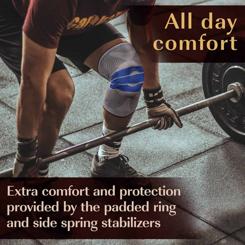 Extra comfort and protection provided by the padded ring and side spring stabilizers - All day comfort
