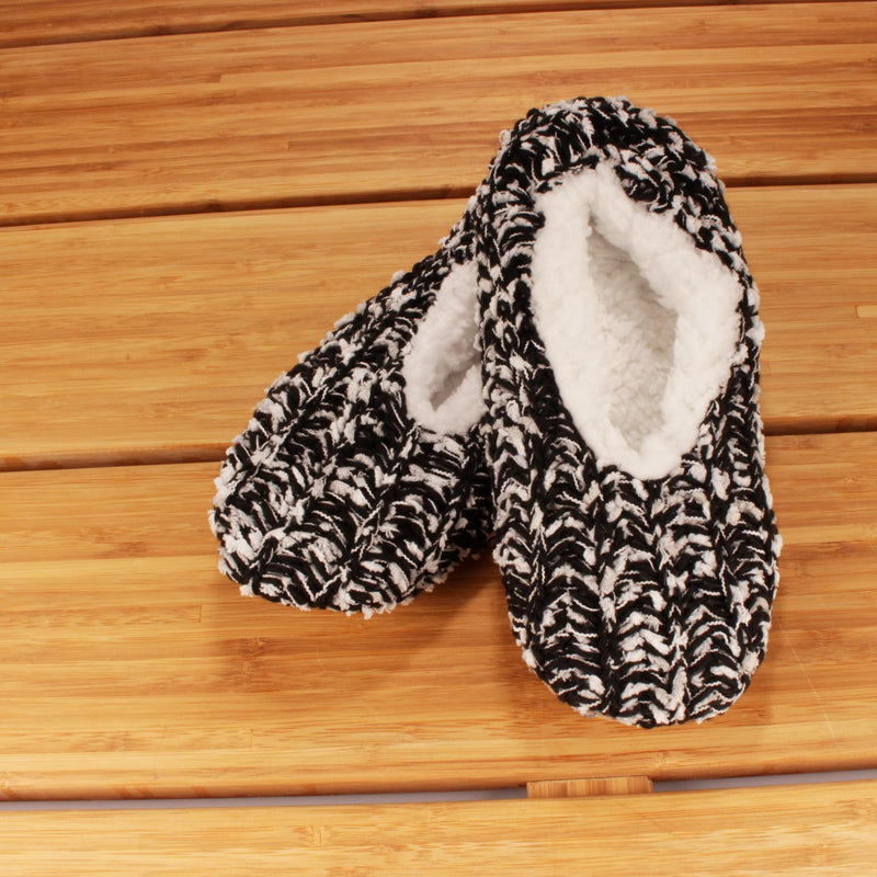 black cozy non-slip home slippers