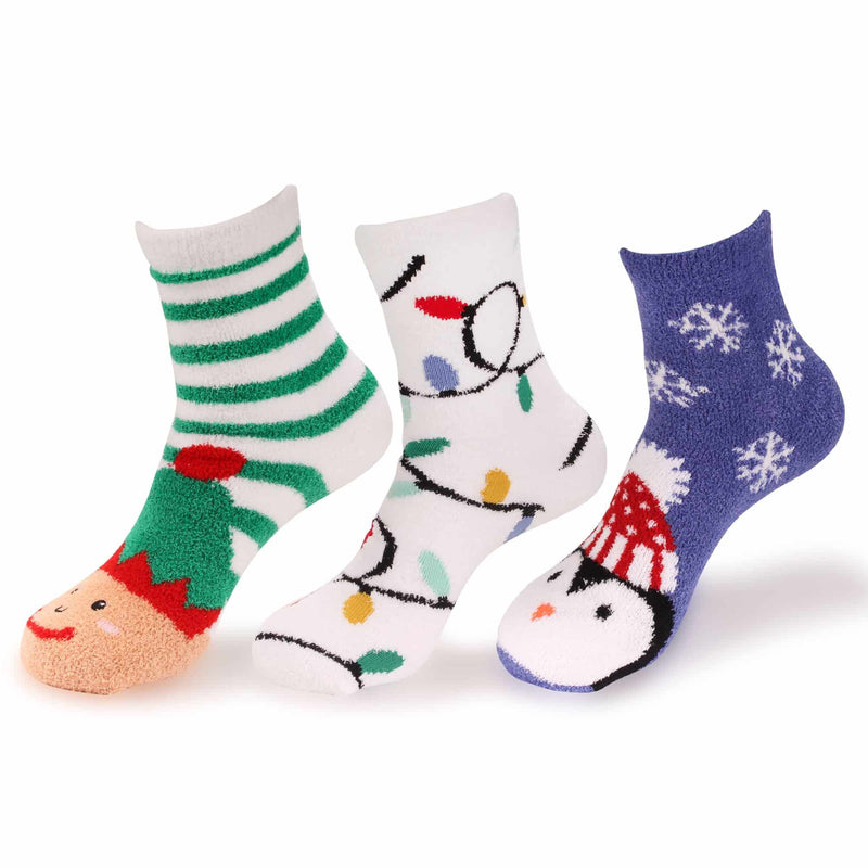 Women's Christmas Fuzzy Socks, Assortment Packs