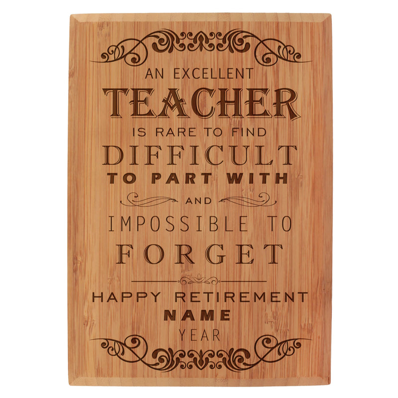 custom engraved retirement plaque for teachers