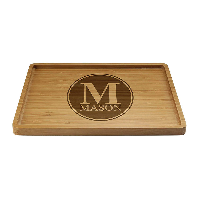 Engraved Serving Tray Family Circle Simple 11" x 8.9" x 0.6" Rounded Edges