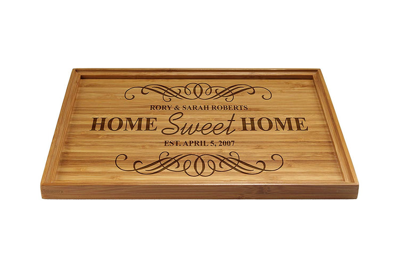 Engraved Serving Tray Home Sweet Home 11" x 8.9" x 0.6" Square Edges