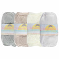 group of 4 yarn side by side of likewise colors (white) 