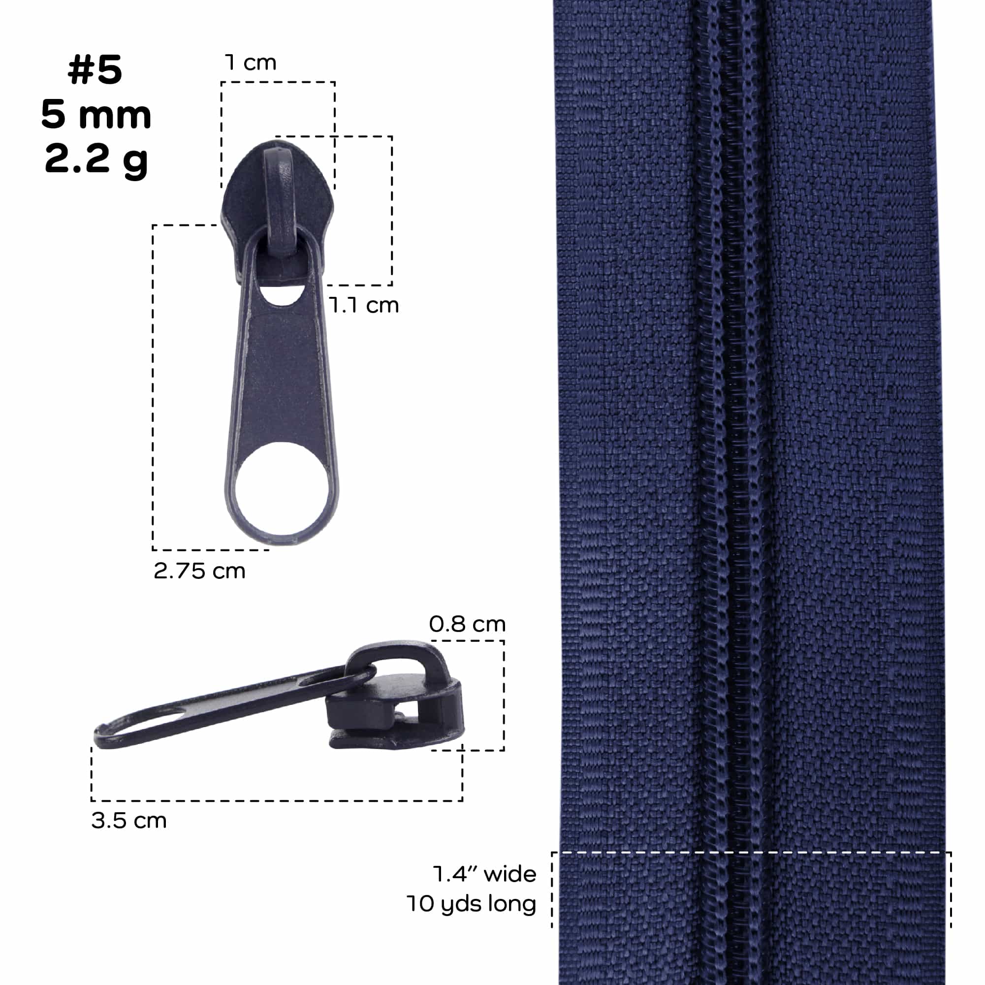 Nylon Coil Zipper Tape with Metal Non-Locking Pulls