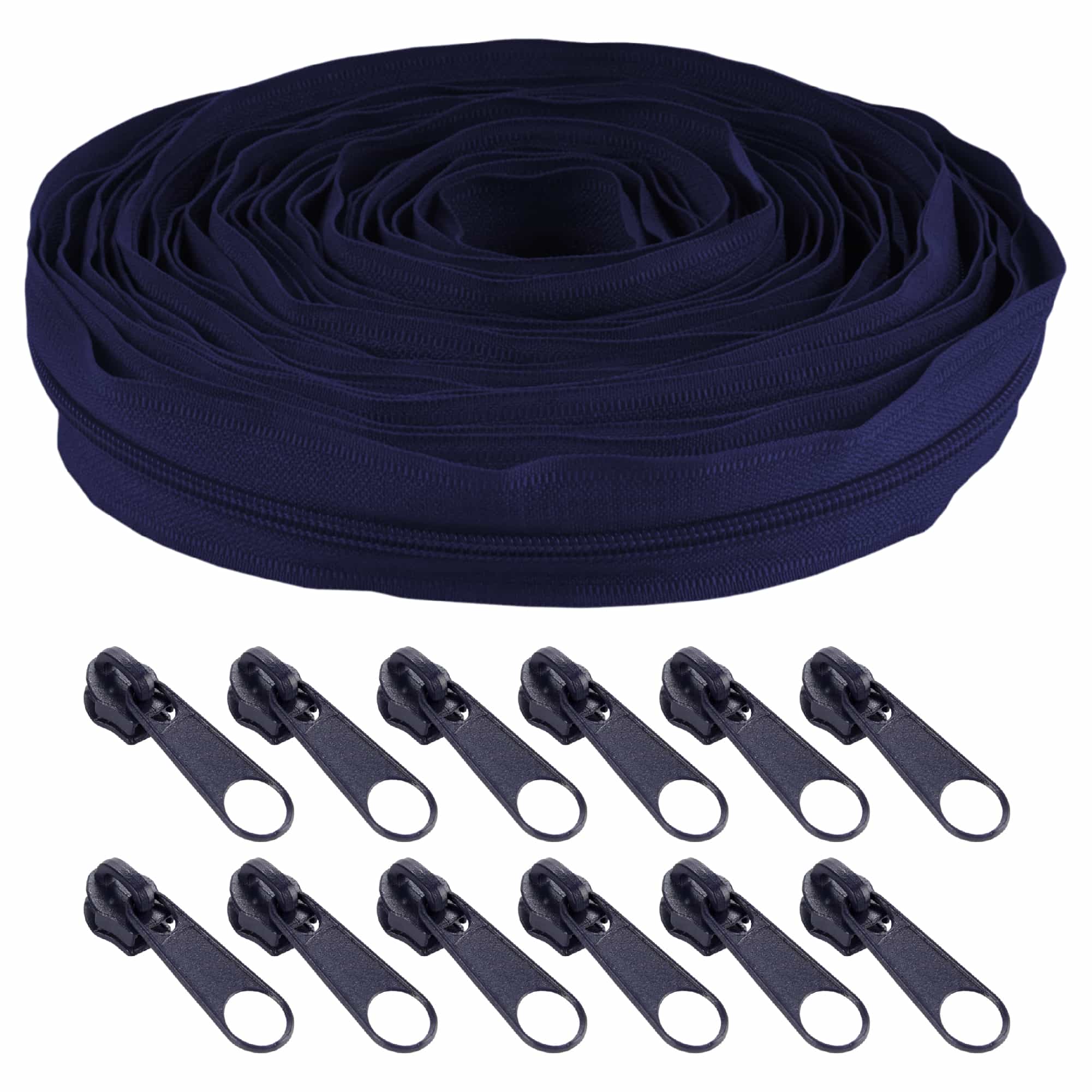 Nylon Coil Zipper Tape with Metal Non-Locking Pulls