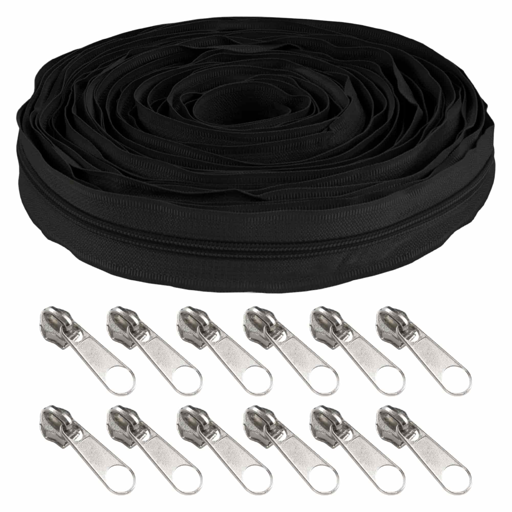 Nylon Coil Zipper Tape with Metal Non-Locking Pulls