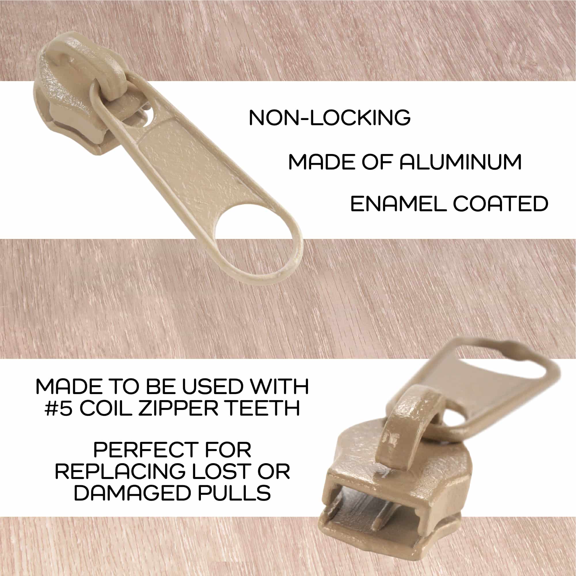 Nylon Coil Zipper Tape with Metal Non-Locking Pulls