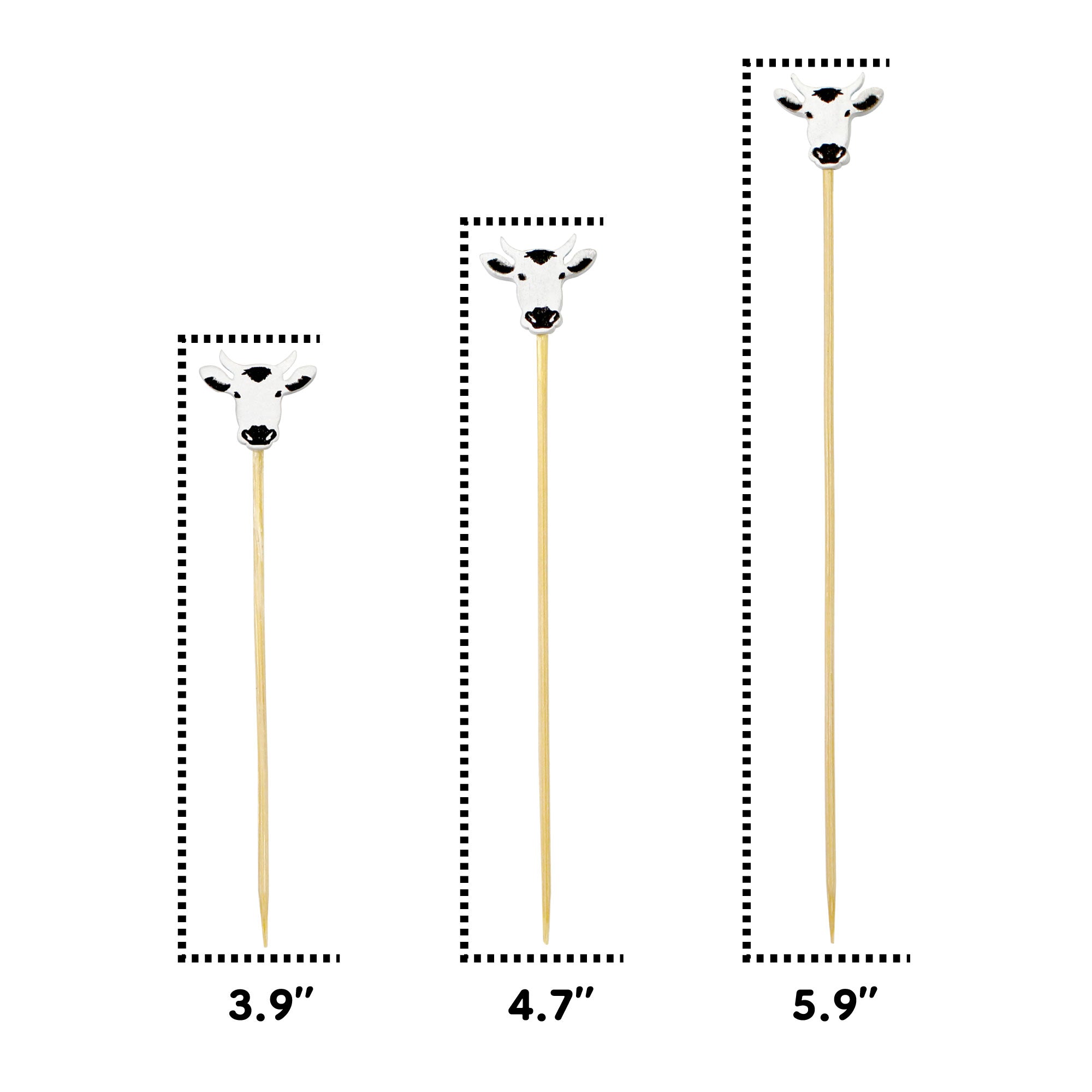 Cow Bamboo Food Picks