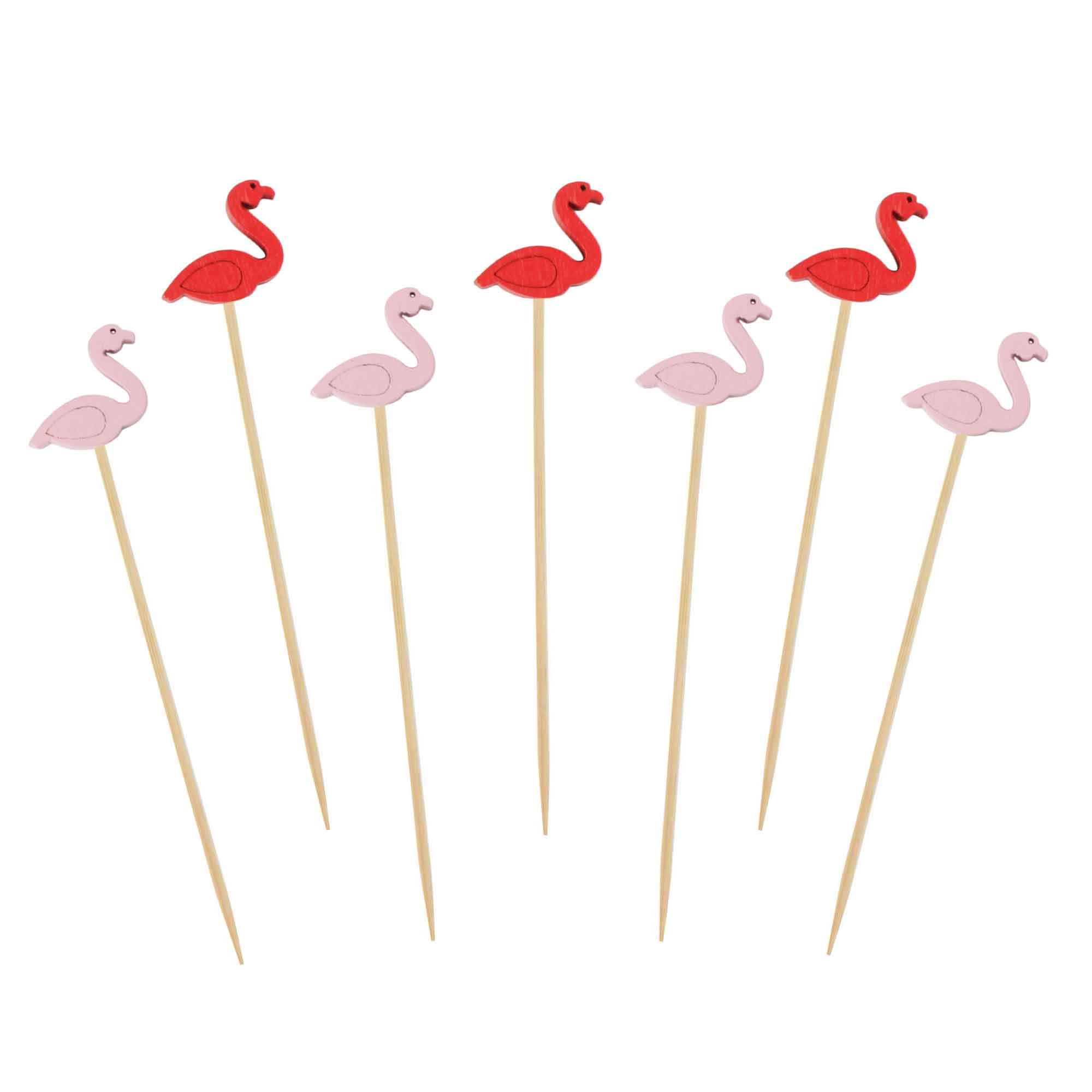 Flamingo Bamboo Food Picks