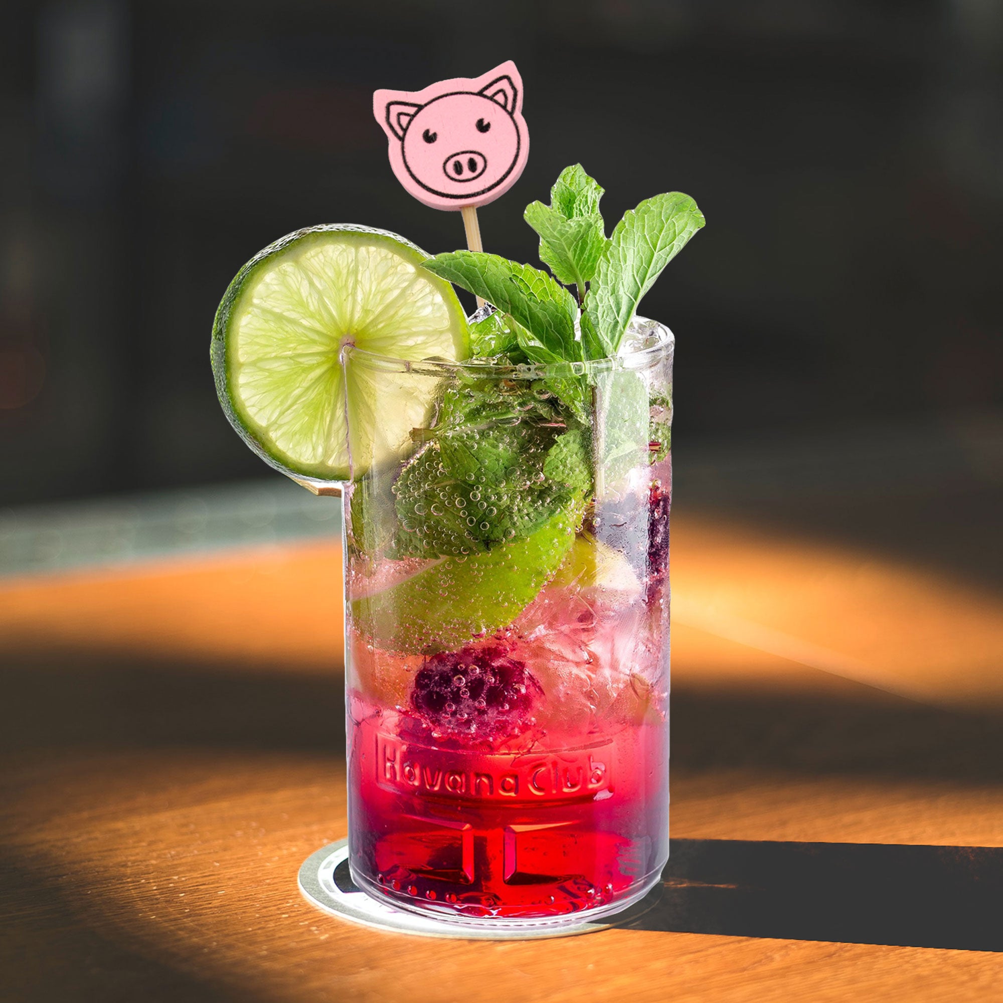 Pink Pig Bamboo Food Picks