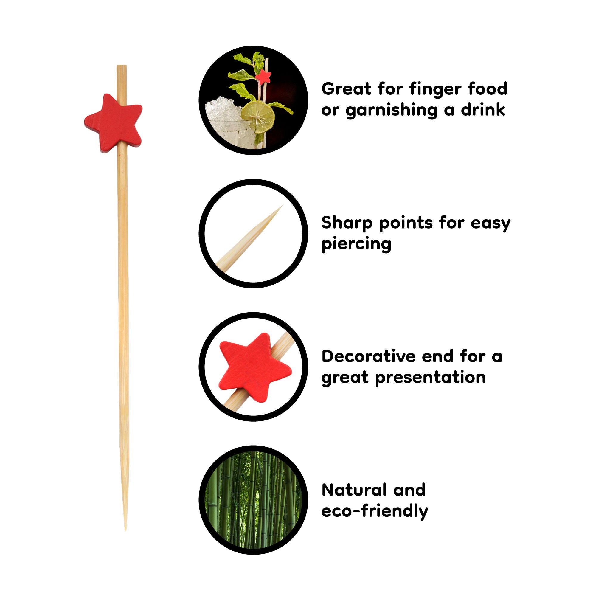 Star Bamboo Food Picks
