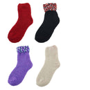 Assorted Fuzzy Stripe Solid Non-Slip Home Socks