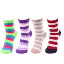 Assorted Fuzzy Stripe Solid Non-Slip Home Socks
