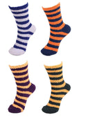 Assorted Fuzzy Stripe Solid Non-Slip Home Socks
