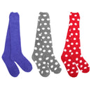 Women's Fuzzy Patterned Knee High Socks