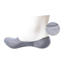 women's gray bamboo no show sock with non slip heel
