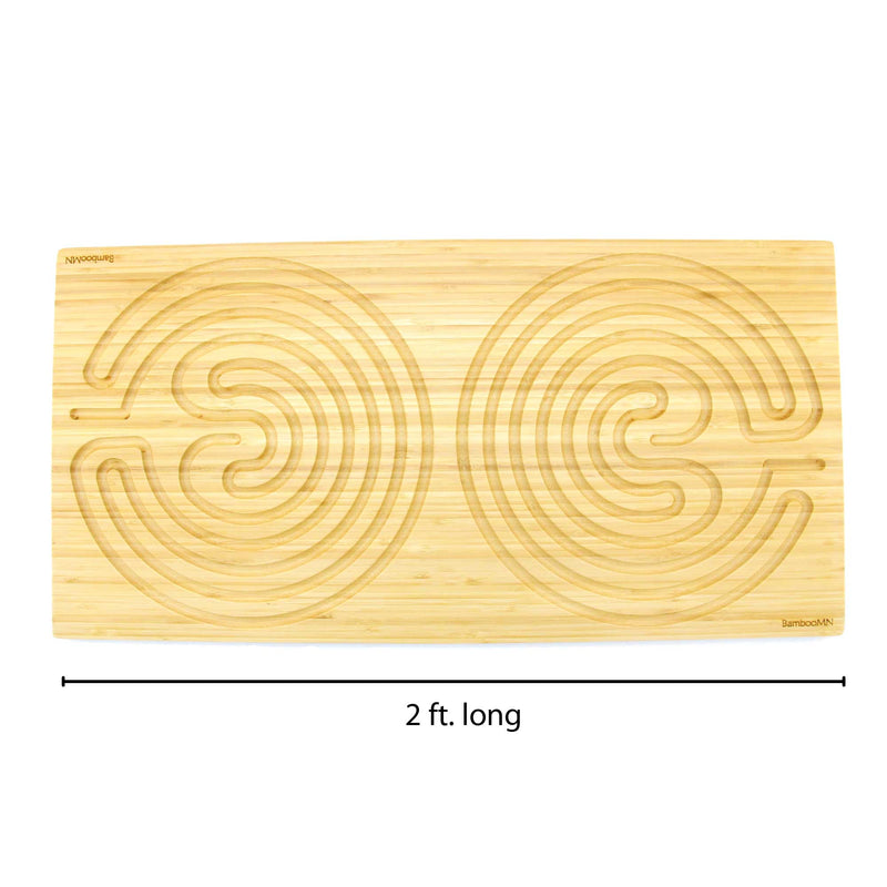 large rectangle bamboo finger labyrinth 7 circuit cretan style natural size