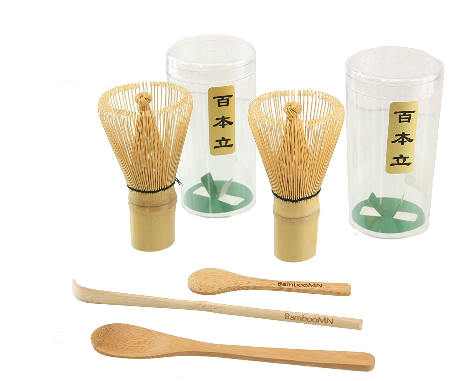 2 matcha whisks and utensil set