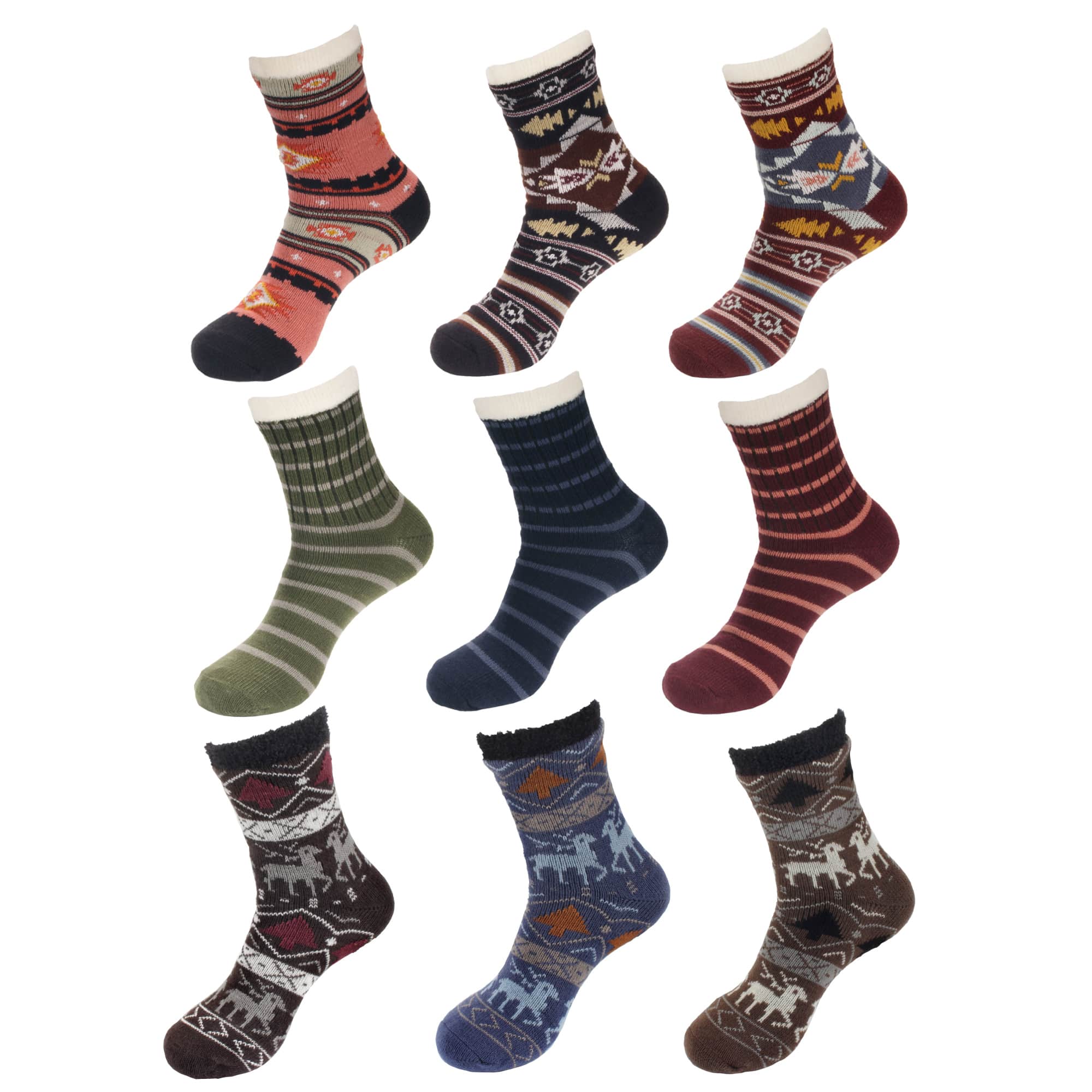 Men's double layer thermal cabin socks assortment