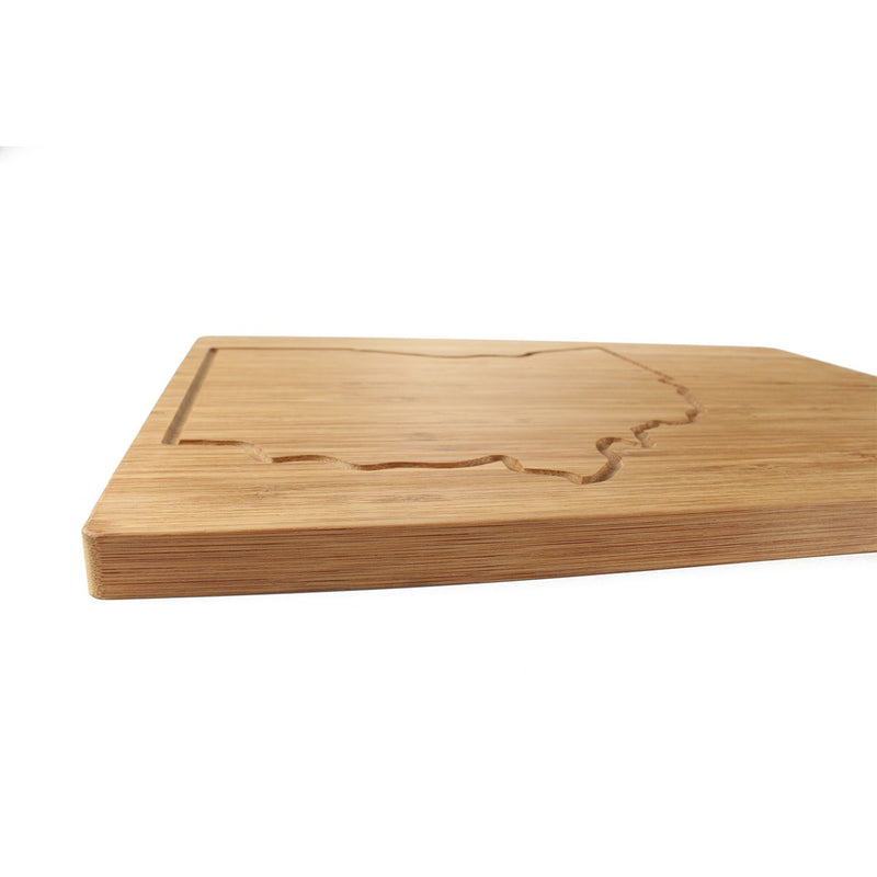 ohio state outlined silhouette bamboo cutting board zoom