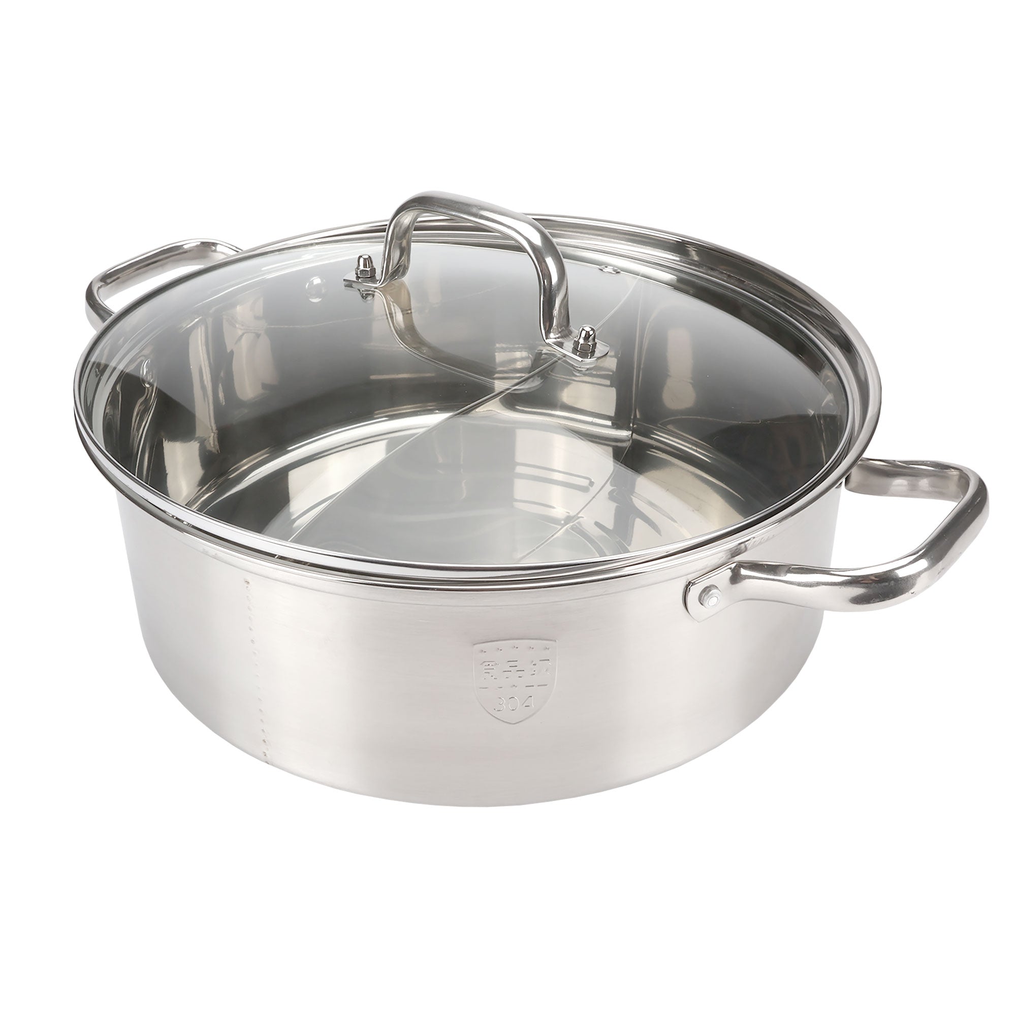 silver pot with lid on
