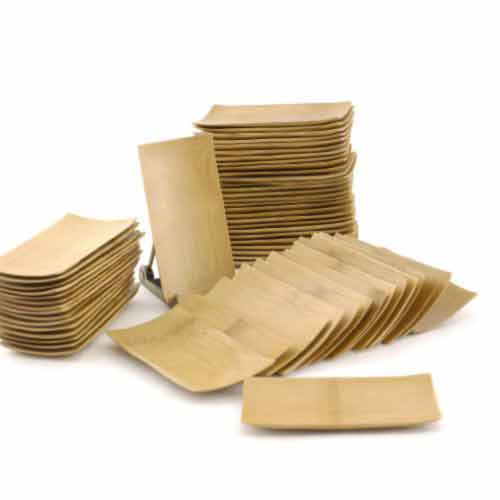 Sharp Edge Oval Small Bamboo Dishes