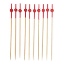 red dipped bamboo ball picks 4.7"