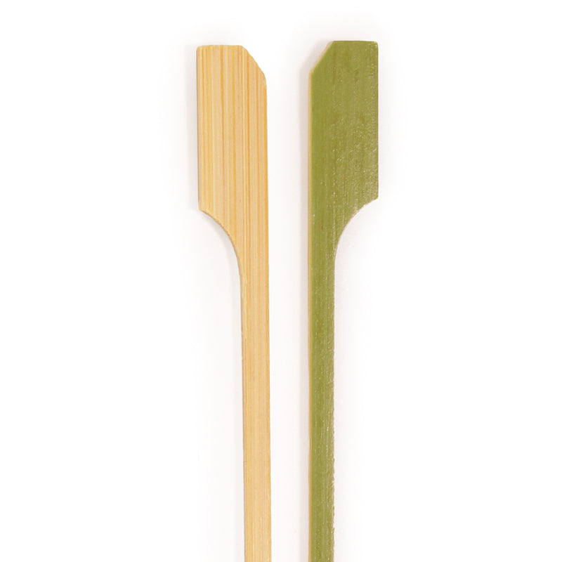 regular natural bamboo paddle picks front back