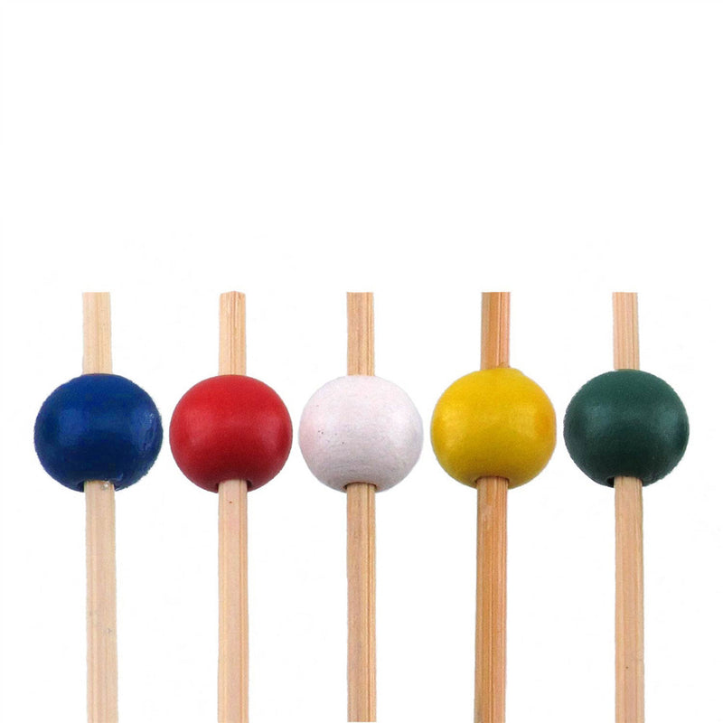 bamboo ball picks colors assorted 3.9"