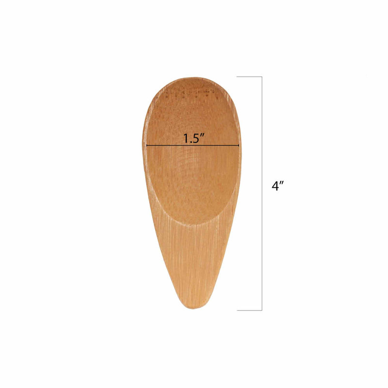 Small Solid Bamboo Scoops - 4" Oval - Carbonized Brown