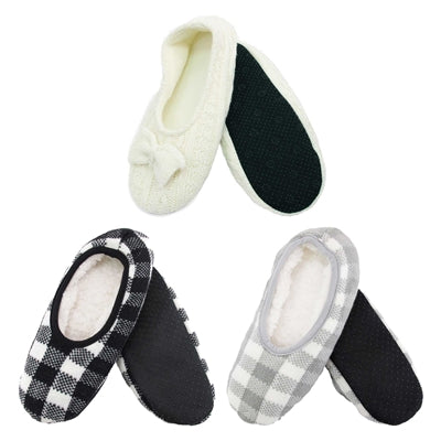 Women's Soft Warm Microfiber Cozy Fuzzy Non-Slip Slippers - Assortment Packs