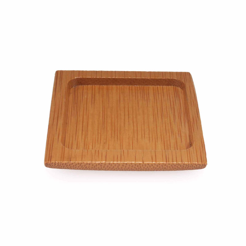 Small Solid Bamboo Dishes - 2.4 inch x 2.4 inch - Deep Square