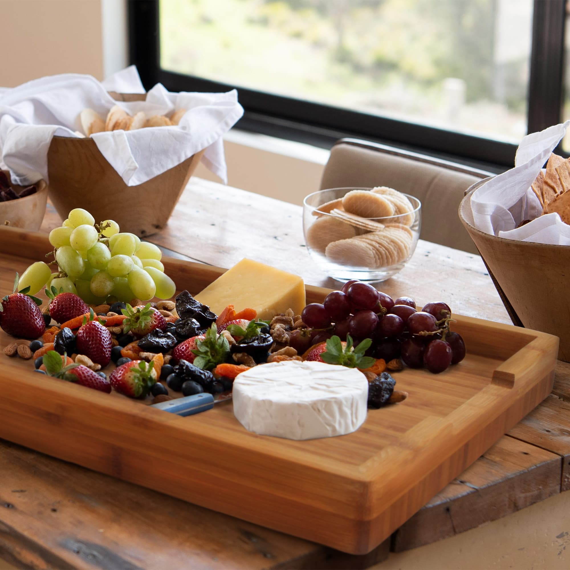 bamboo stove top cover range burner cover cutting board lifestyle image