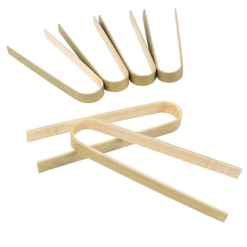 3.9" Disposable Bamboo Mini 'U' Tongs