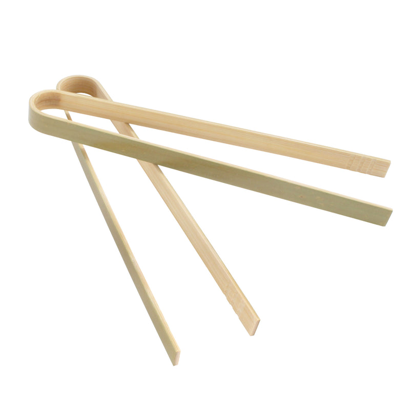 Bamboo Disposable U Tongs Front