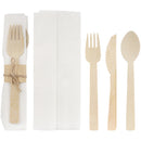 veneer bamboo 4pc tied utensils white background