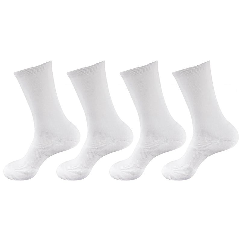 Men's Rayon from Bamboo Fiber Supported Heel and Toe Crew Socks - 4 Pair