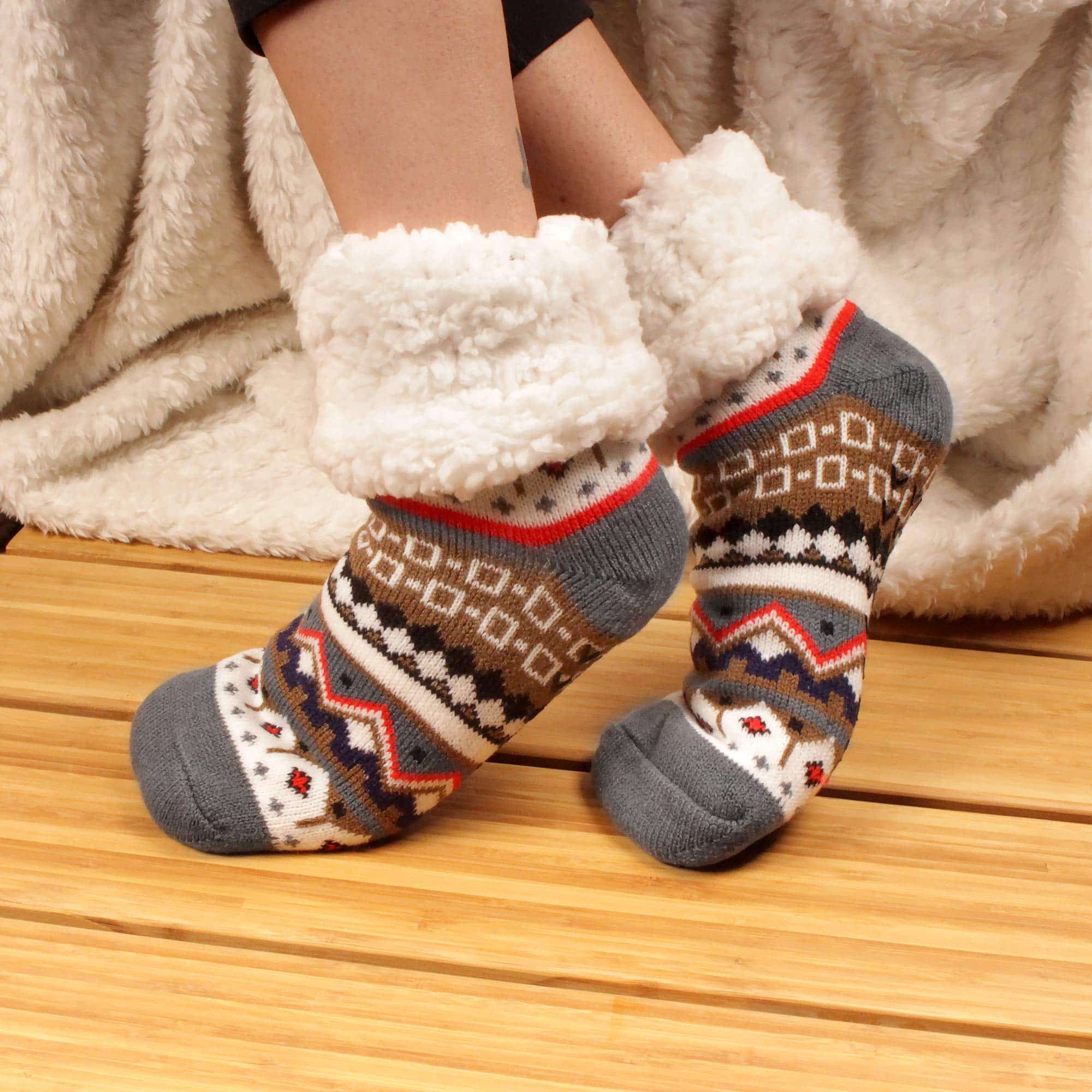 Women's Classic Winter Fleeced Thermal Cabin Crew Socks lifestyle