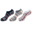 Women's Double Layer Anklet Home Socks: 3 Pairs