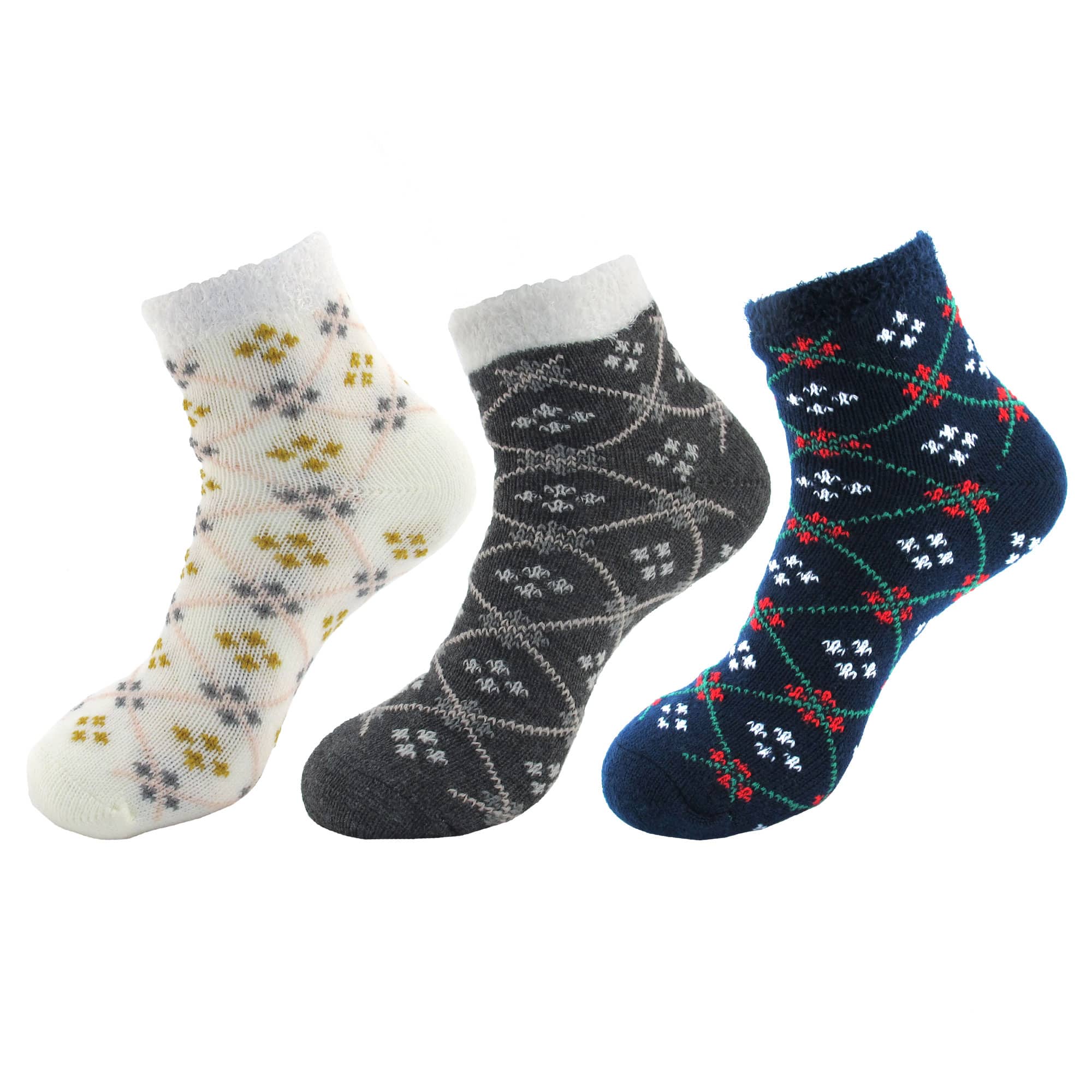 Women's Double Layer Crew Socks: 3 Pairs