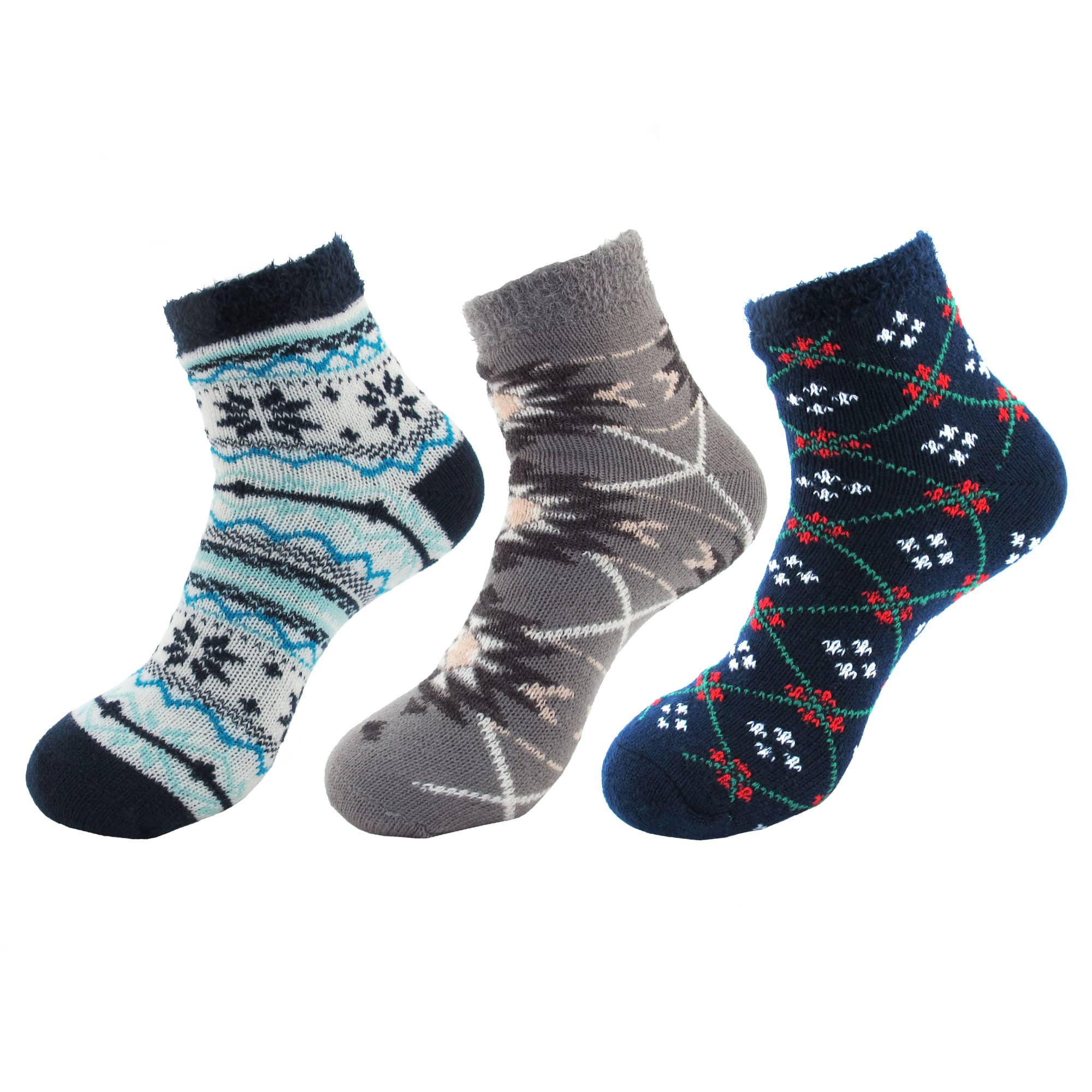 Women's Double Layer Crew Socks: 3 Pairs