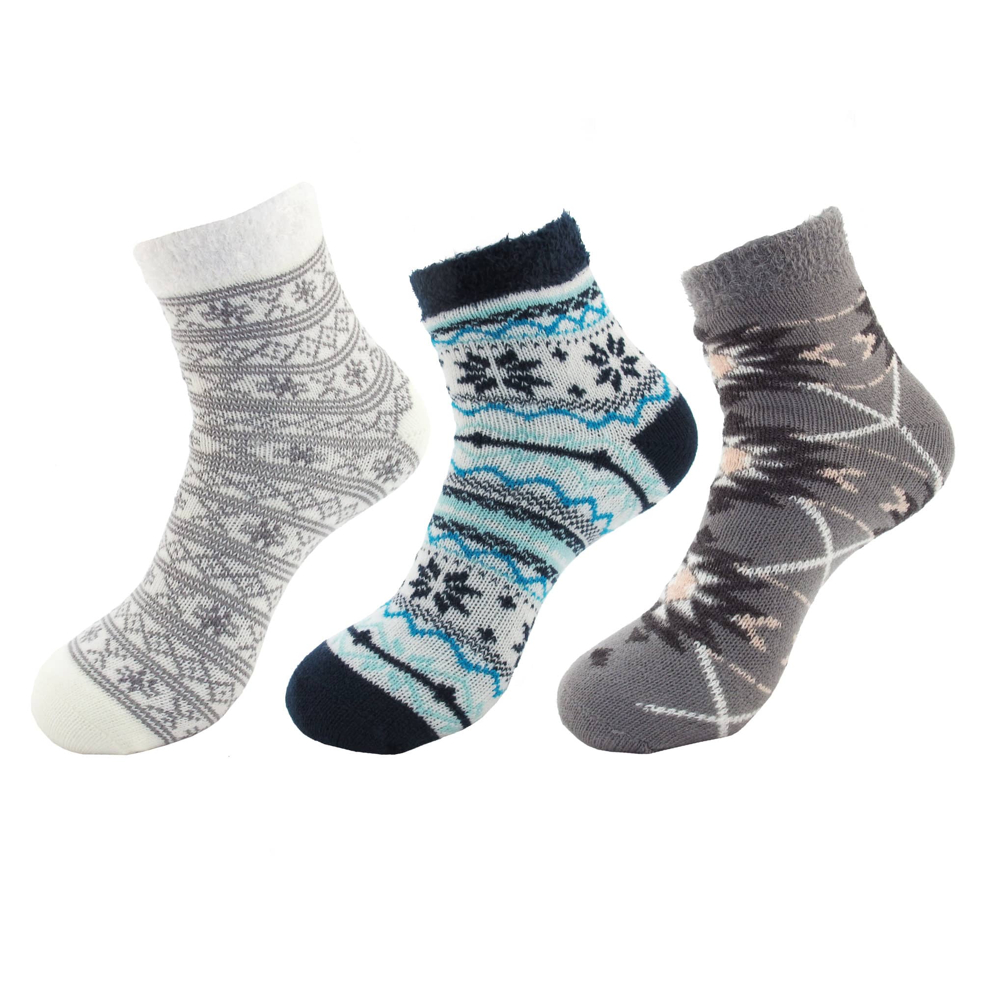 Women's Double Layer Crew Socks: 3 Pairs