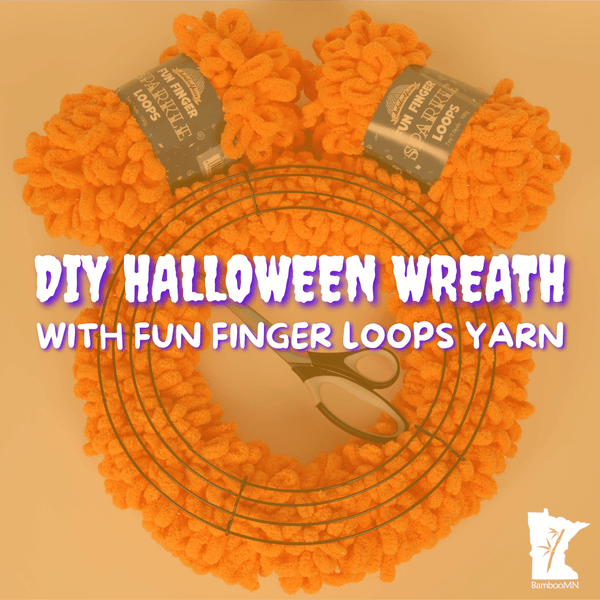 DIY Halloween Wreath with Fun Finger Loops Yarn