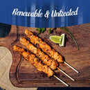 bamboo chicken skewer kebab cutting board renewable untreated lime food grill