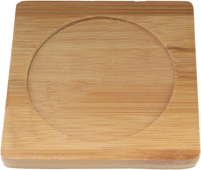 Heavy Duty 100% Eco-Friendly Natural Bamboo Coaster - 4" x 4" - Square