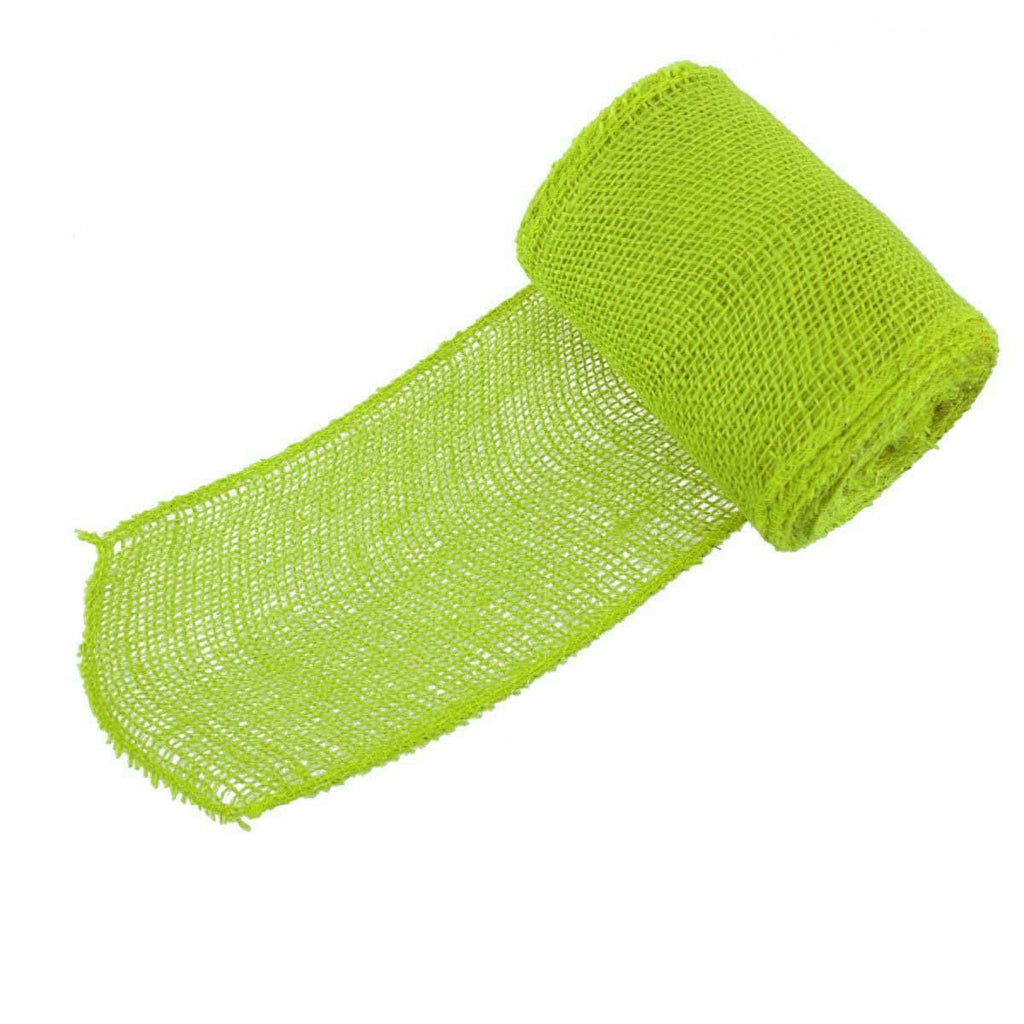 Green burlap jute ribbon