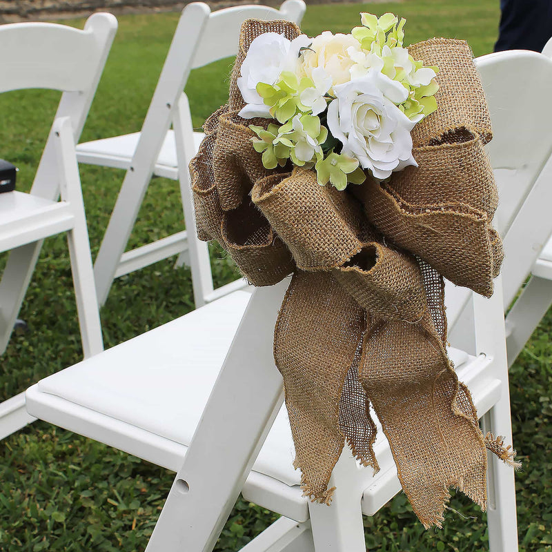 Burlap jute ribbon for wedding decor and table decoration