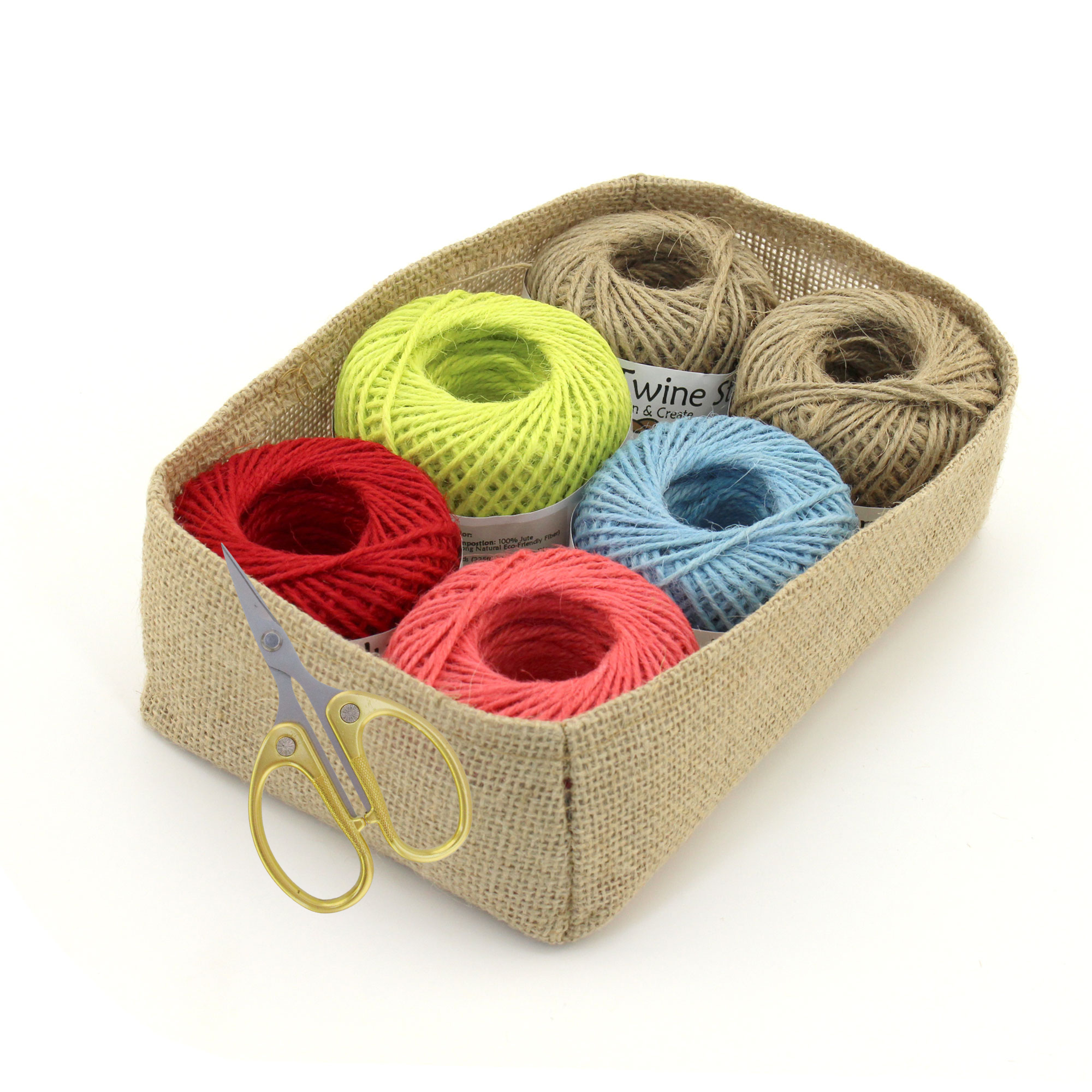 jute twine roll color pack with scissor