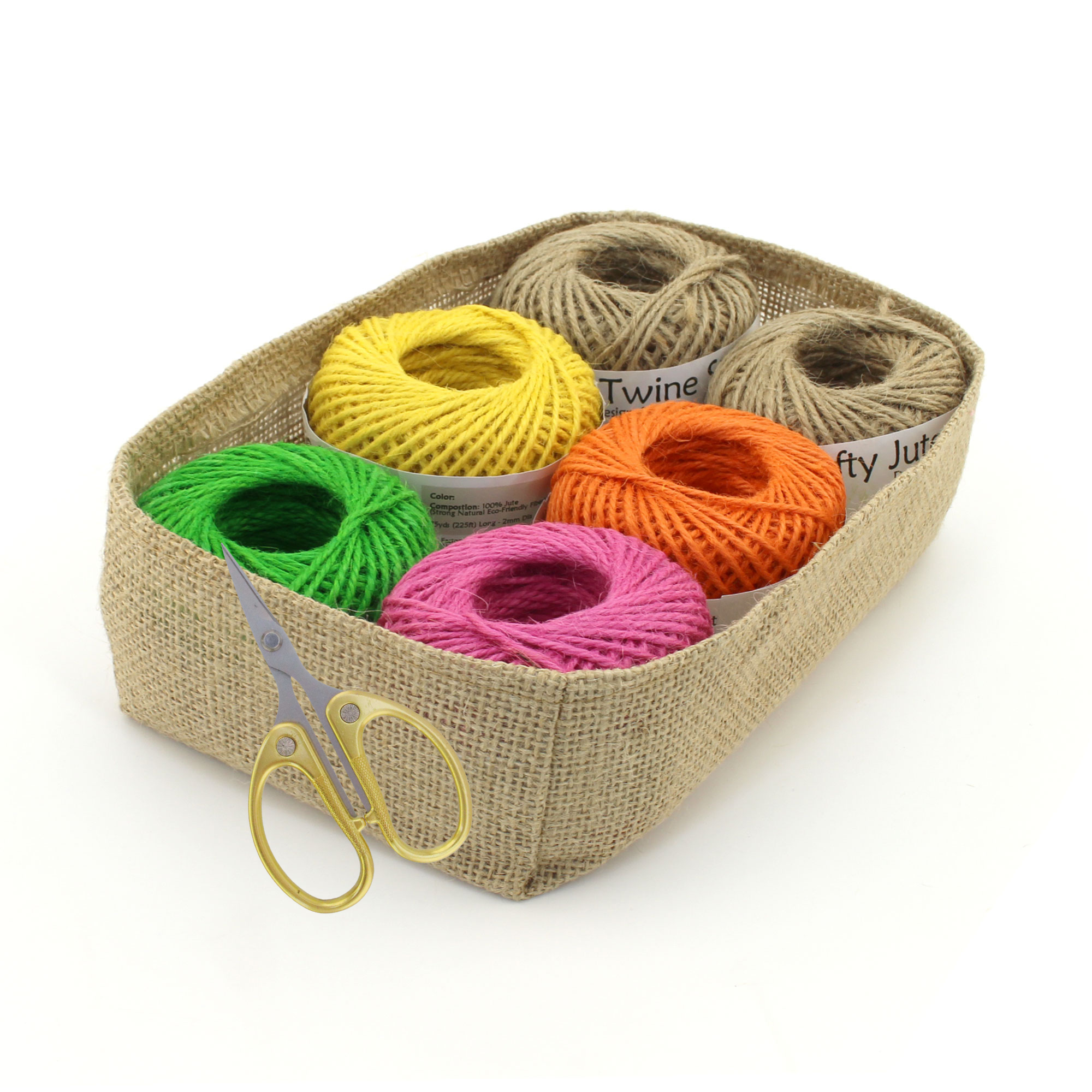 jute twine roll color pack with scissor