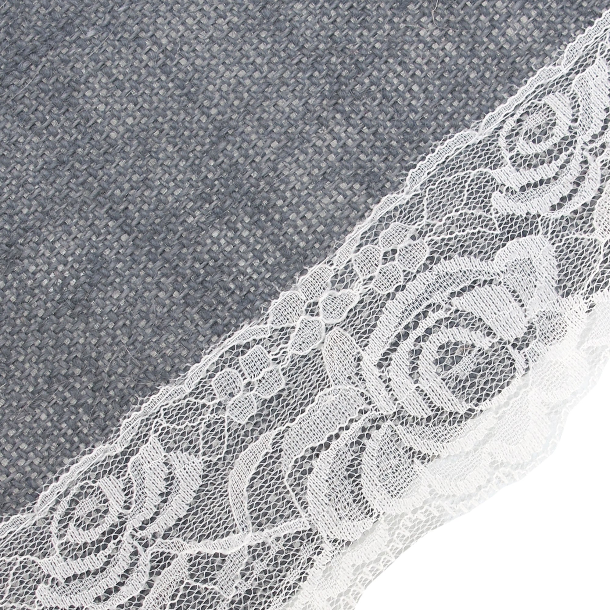 Lace Trim Burlap Table Runners